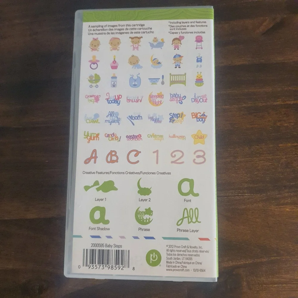 Cricut Baby Steps Art Cartridge 2000595 Everyday Images Font Phrase Scrapbooking